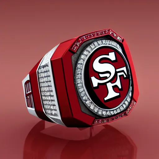 San Francisco 49ers championship ring, diamonds,, Stable Diffusion