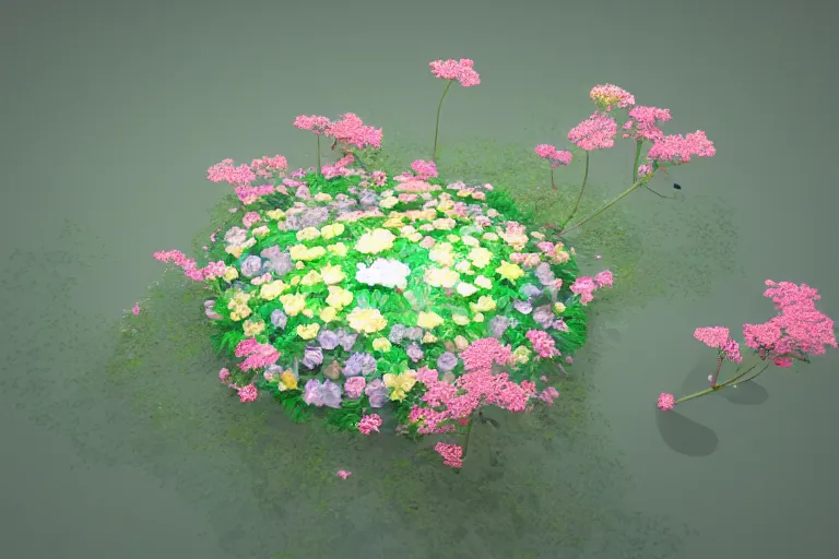 Prompt: A crystal palace ,Surrounded flower, by Mamoru Hosoda , 3D Octane Render