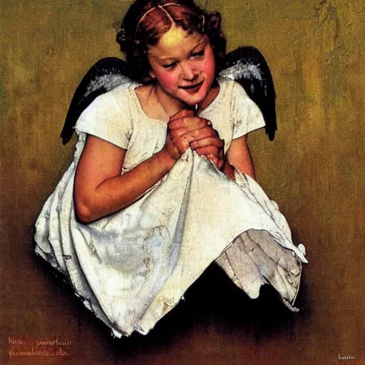 Prompt: angel by norman rockwell