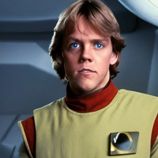 Prompt: luke skywalker in a starfleet uniform