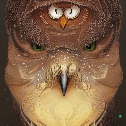Prompt: a detailed portrait of an owl wizard, by victo ngai and justin gerard, digital art, realistic painting, very detailed, fantasy, character design, dnd, trending on artstation