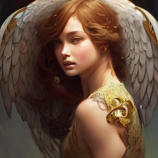 Prompt: ultra realistic illustration, oliva wilde angel anime, intricate, elegant, highly detailed, digital painting, artstation, concept art, smooth, sharp focus, illustration, art by artgerm and greg rutkowski and alphonse mucha