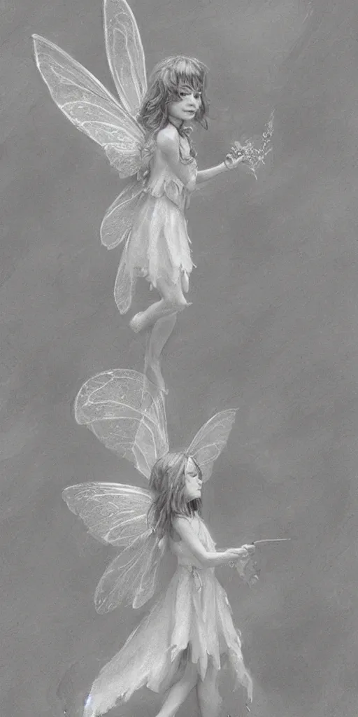 Image similar to Concept art of a little fairy by Even Amundsen, pencil