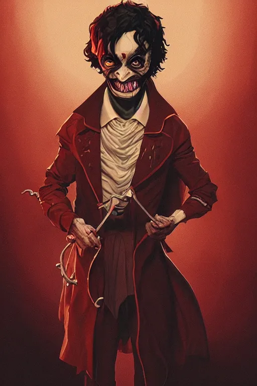 Image similar to count chocula in sleepy hollow, full body, big two toned eyes, teeth gritted, horror, intricate details, cinematic, epic, realistic, anatomy, tomer hanuka, uplight, artstation, photorealistic, scary