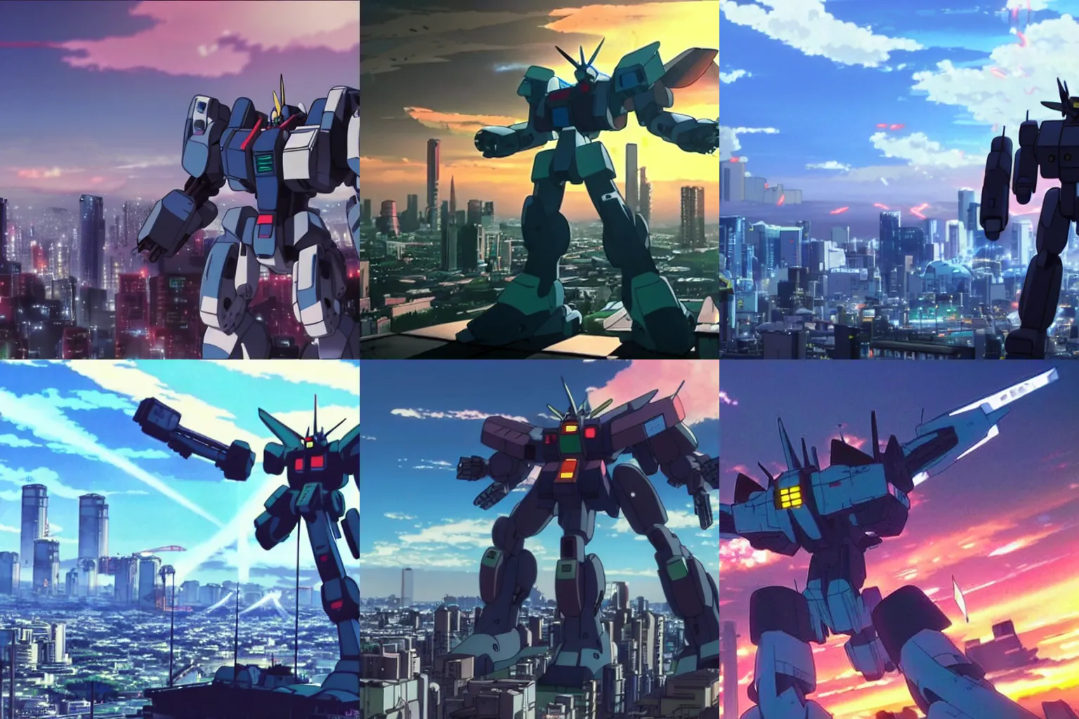 Giant Mech Attacking Tokyo From The Anime Gundam Stable Diffusion