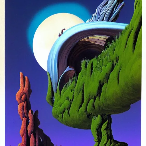 Image similar to roger dean art of a retro alien