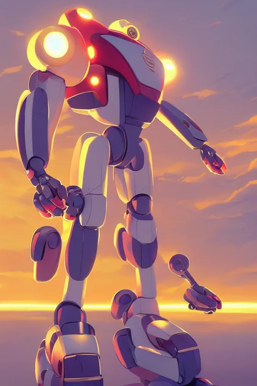 Image similar to metabots medabots medarotto medarot robot minimalist comics, behance hd by jesper ejsing, by rhads, makoto shinkai and lois van baarle, ilya kuvshinov, rossdraws global illumination ray tracing hdr radiating a glowing aura