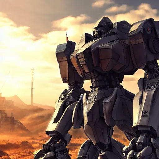 Image similar to video game play, full body armored core mecha by fujioka kenki, armored core style mecha, hyper realistic, hyper detailed, 8 k, octane render, unreal engine, ray tracing