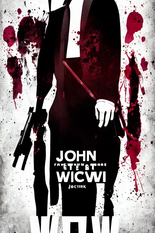 Prompt: John Wick movie poster in the style of Rick and Morty