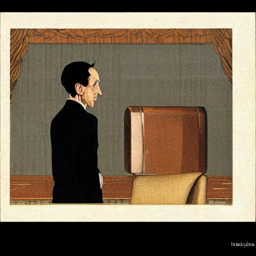 Image similar to anime joseph goebbels by hasui kawase by richard schmid