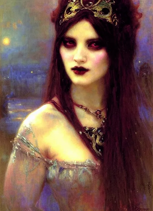 Image similar to gothic princess portrait. by gaston bussiere