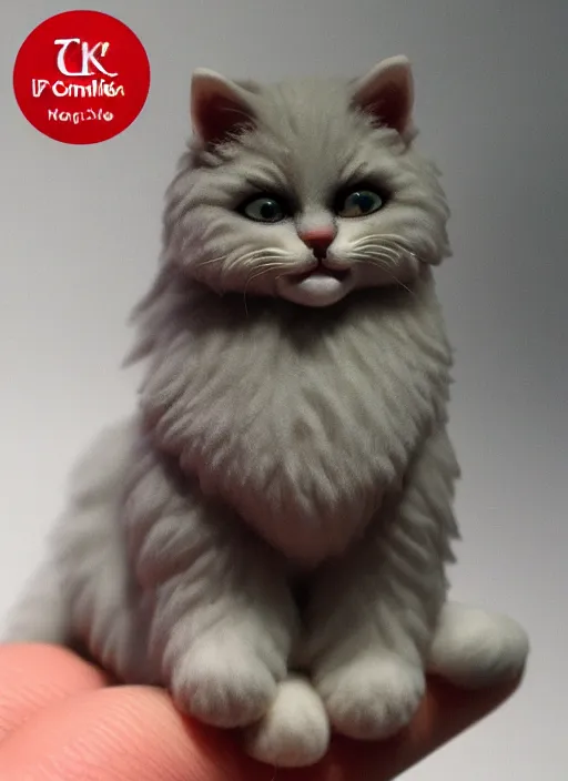 Image similar to 80mm resin detailed miniature of fluffy cat, Product Introduction Photos, 8K, Full body, subsurface scattering