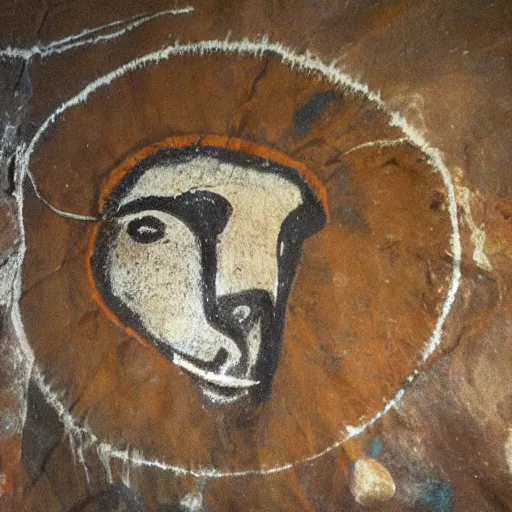 Image similar to shaman in a bear mask, chauvet cave painting