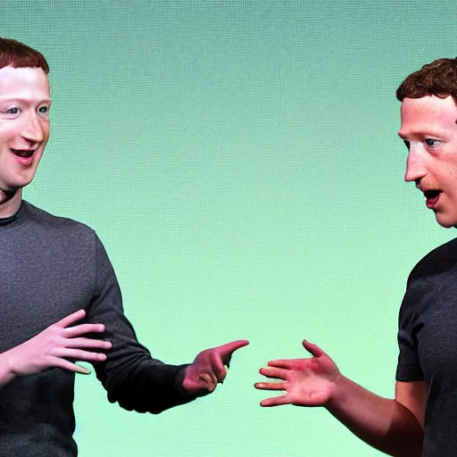 Prompt: Mark Zuckerberg talking to a live frog