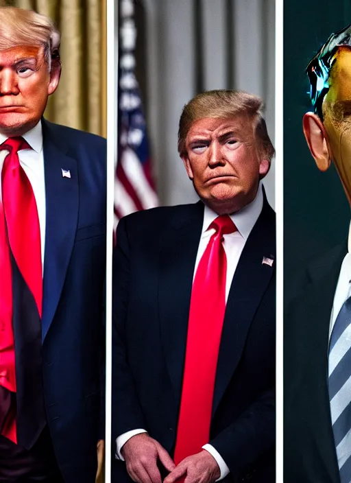 Image similar to : obama trump and biden as Twin Peaks character design