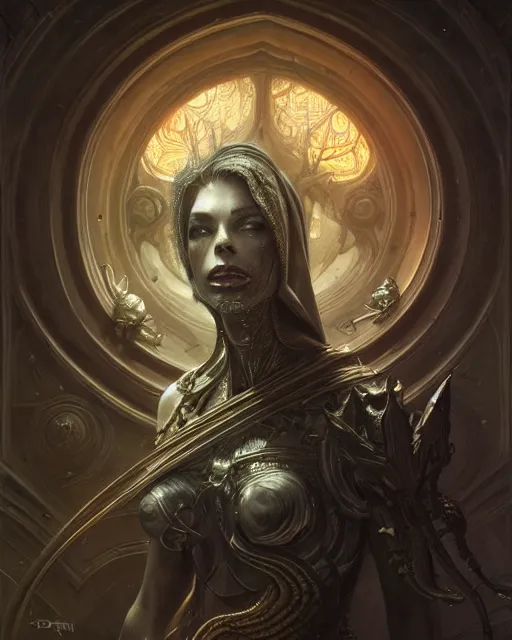 Image similar to art by giger, deep focus, d & d, dark fantasy, intricate glow accents, elegant, highly detailed, digital painting, artstation, concept art, matte, sharp focus, 8 k 3 d, hearthstone, art by artgerm and greg rutkowski and alphonse mucha