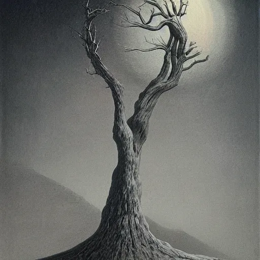 Image similar to illustrated by zdzisław beksinski