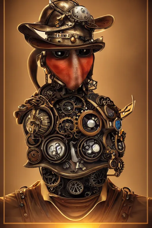 Image similar to steampunk helmet fantasy art mask robot ninja stylized digital illustration sharp focus, elegant intricate digital painting artstation concept art global illumination ray tracing advanced technology chaykin howard and campionpascale and cooke darwyn and davis jack