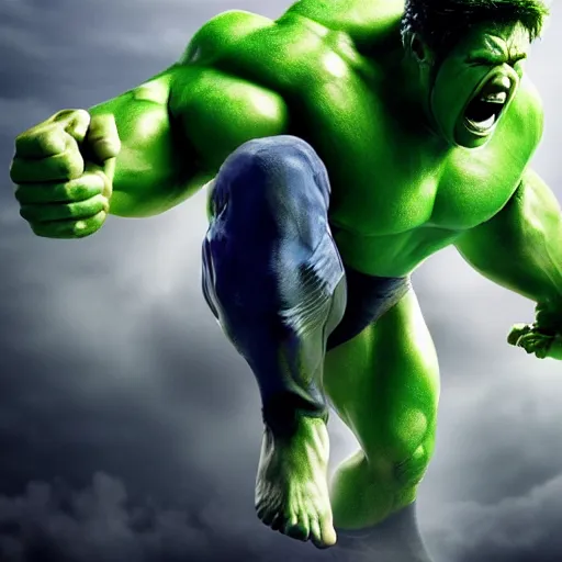 Prompt: limmy brian limond as the incredible hulk, realistic, wide shot, sunny lighting, octane render, hyper realistic, high quality, highly detailed, hd, beautiful, cinematic, 8 k, unreal engine, facial accuracy,