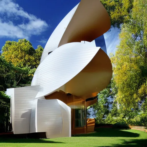 Image similar to house designed by frank gehry,