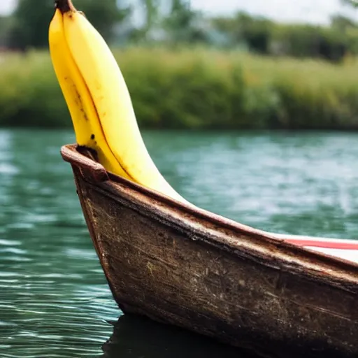 Image similar to friendly ripe smiling banana in a boat