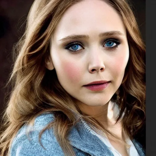 Image similar to elizabeth olsen mixed with jennifer lawrence