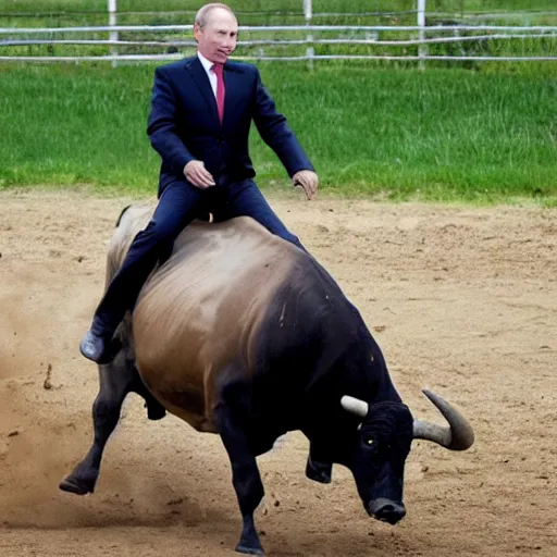 Image similar to vladimir putin riding a bull