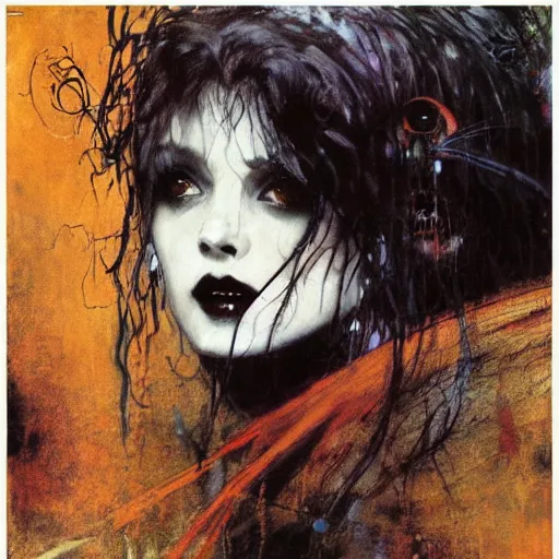 Image similar to vampire, klimt, royo, miro, frazetta, whealan,