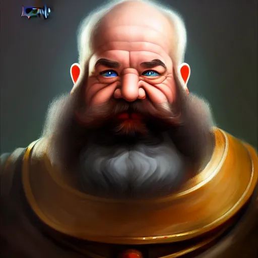 Image similar to portrait painting of a dwarven doctor wearing a surgeon's garb, sharp focus, award - winning, trending on artstation, masterpiece, highly detailed, intricate. art by merwild and ernesto irawan and rachel denton