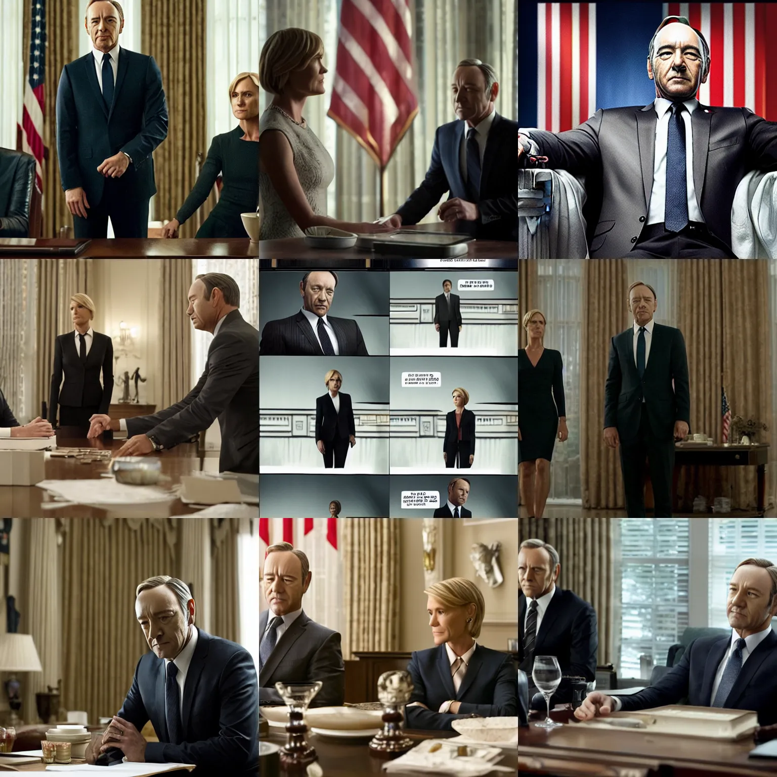 Prompt: a scene from house of cards ( tv show )
