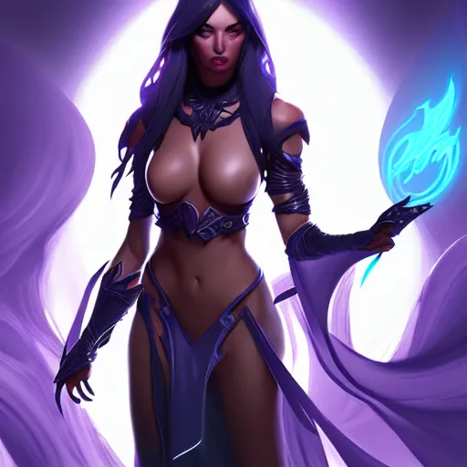 Image similar to dark sorceress full body view, highly detailed, artgerm style, artstation, soft light, sharp focus, illustration, character design, concept art, correct anatomy