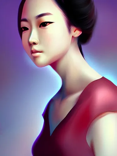 Image similar to asian girl, portrait, digital painting, elegant, beautiful, highly detailed, artstation, concept art