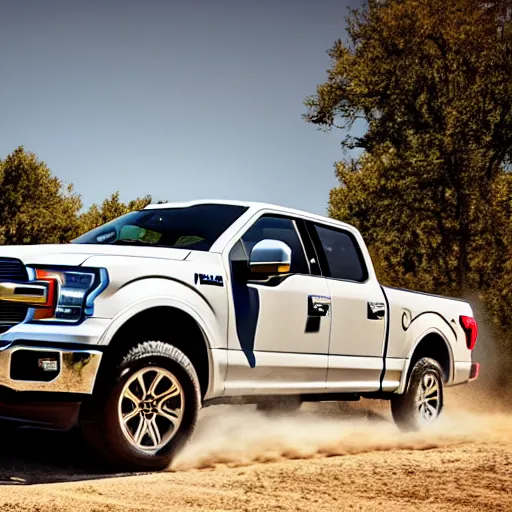 Image similar to a ford f-150 thats a tank, 4k, high detail, high-resolution photograph, professional photography, ultra-detail