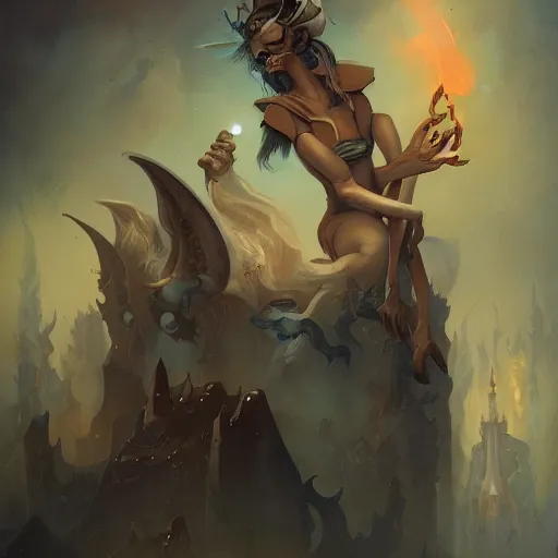 Prompt: portrait of daemons, phantom grip by Peter Mohrbacher