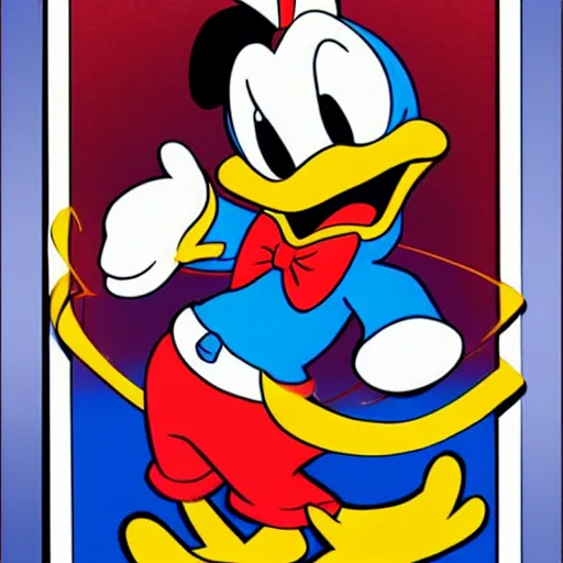 Image similar to donald duck, in style of carl barks