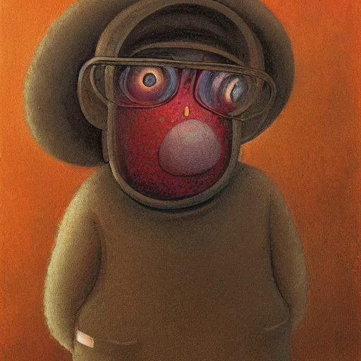 Image similar to a portrait of a character by shaun tan