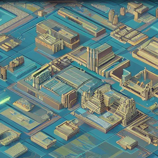 Image similar to isometric sci - fi city by moebius. beautiful high quality render.