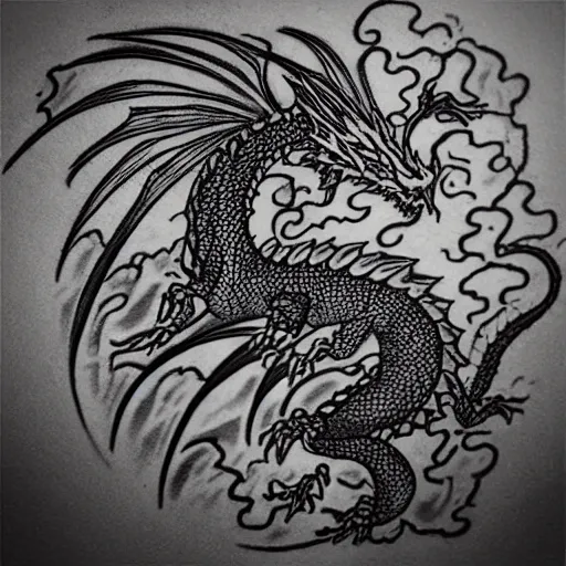 Image similar to “fire breathing dragon, tattoo”