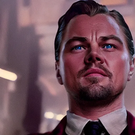 Image similar to cinematic photo of andrew ryan, portrayed by leonardo dicaprio, in a new live - action bioshock movie