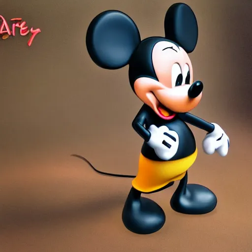 Prompt: ninety year old micky mouse, realistic, unreal engine, trending on art station,