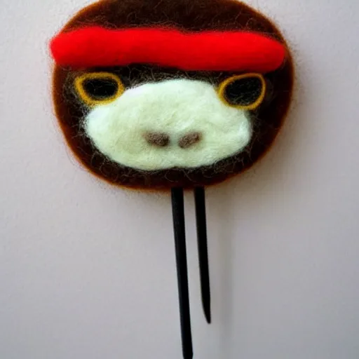 Image similar to a needle felted burger needle felting art.