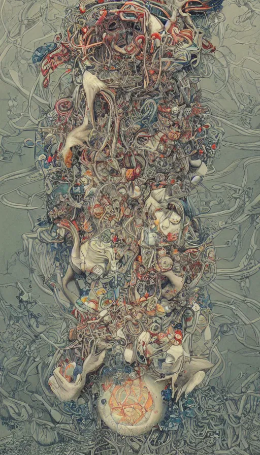 Image similar to The end of an organism, by James Jean