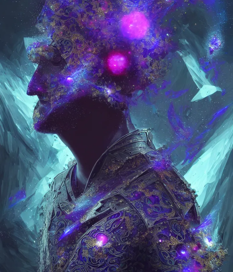 Image similar to front!!! shot of a court jester!!! character, mesmerizing fractal hypercubes, dark holography!!!, future, metallic nebula, crystalline edges, polygonal, elegant, highly detailed, centered, (((artstation, concept art, jagged, sharp focus, artgerm, Tomasz Alen Kopera, Peter Mohrbacher, donato giancola, Joseph Christian Leyendecker, WLOP, Boris Vallejo))), ((raytracing)), mugshot!!!!!, ugly!!!!!!, octane render, nvidia raytracing demo, octane render, nvidia raytracing demo, octane render, nvidia raytracing demo, 8K