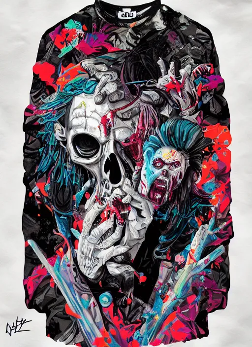 Image similar to zombie full body hiphop streetwear drip, tristan eaton, victo ngai, artgerm, rhads, ross draws