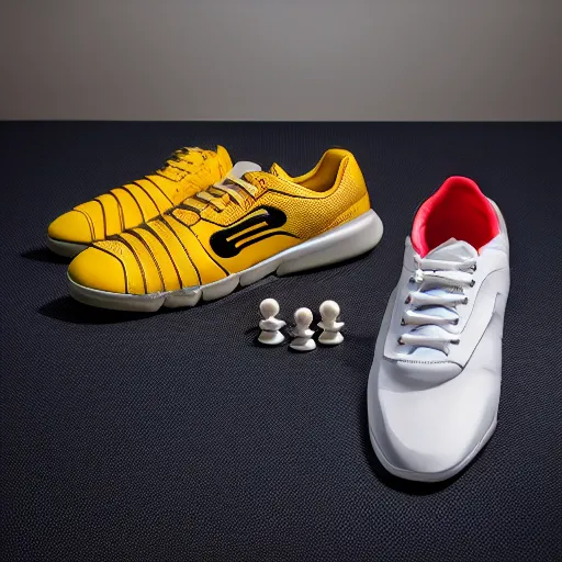 Prompt: sport shoes for a chess player, product photo, studio lighting