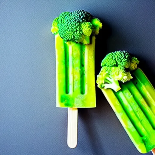 Image similar to popsicle made out of broccoli