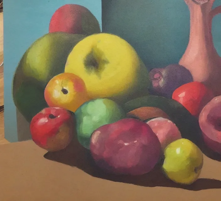 Prompt: a beautiful still life painting by a second-year art student; extraordinary masterpiece!!!!!