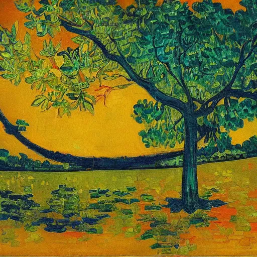 Image similar to mango tree painted by van goch