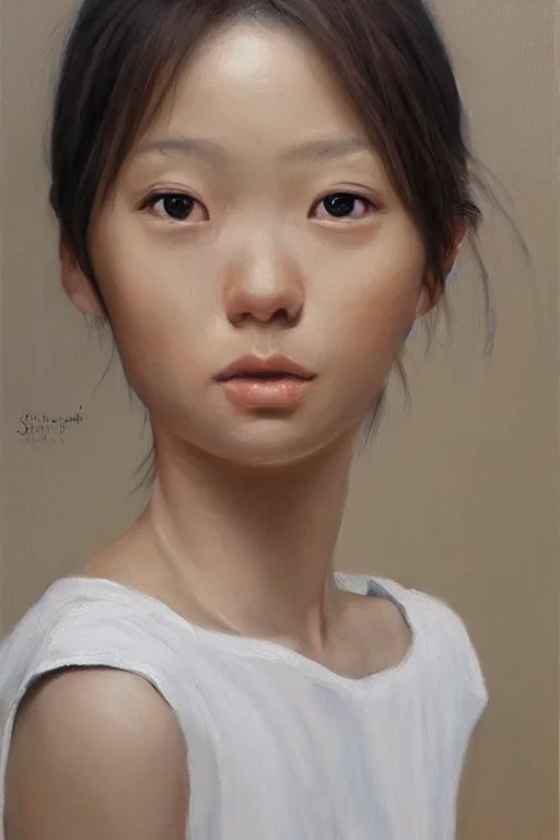 Prompt: beautiful clean oil painting portrait study by shimoda hikari, detailed, stunning, realistic, skin color