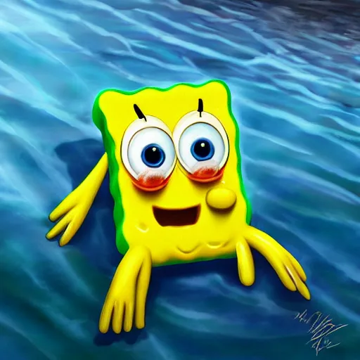 spongebob shy face